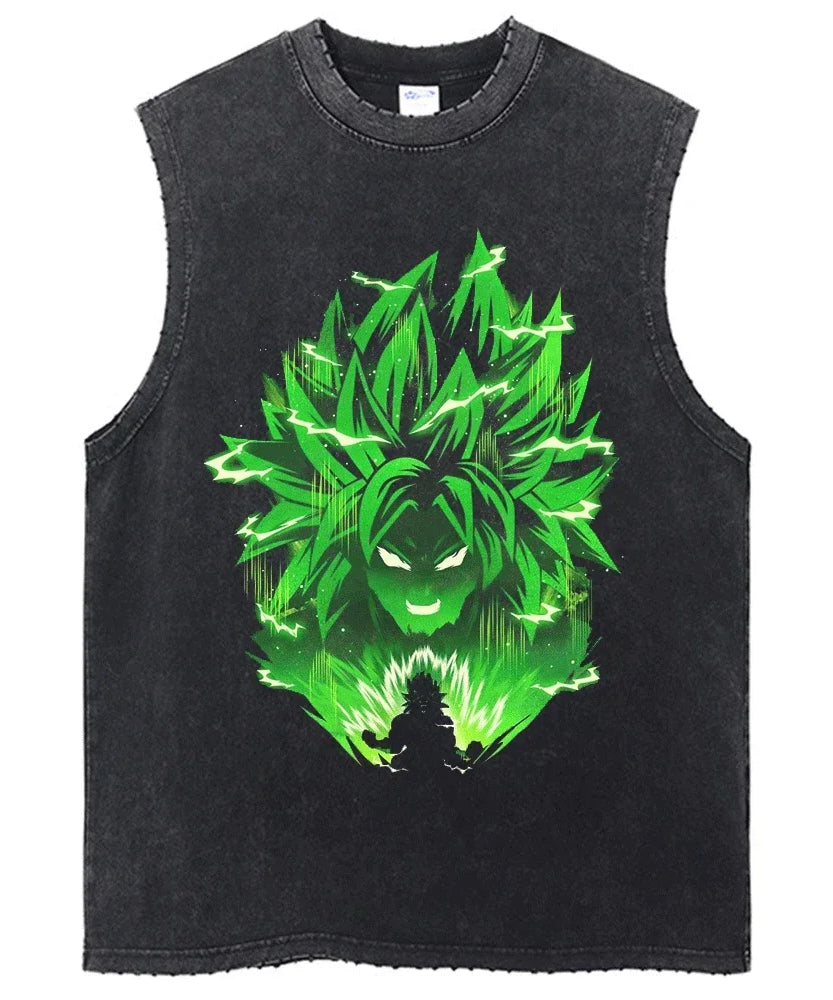 Vintage Dragon Ball Sleeveless Streetwear Tank – Harajuku Cotton Graphic Tee