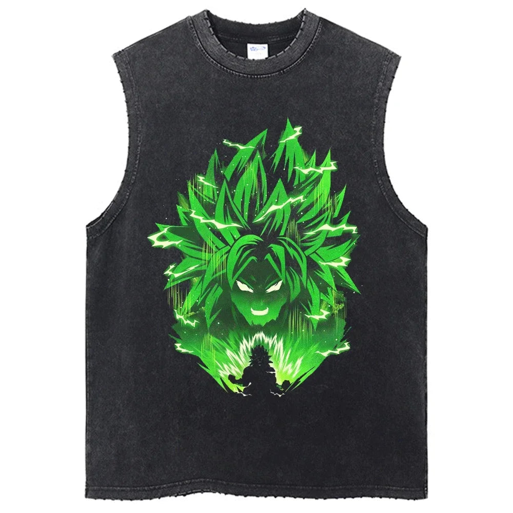 Vintage Dragon Ball Sleeveless Streetwear Tank – Harajuku Cotton Graphic Tee