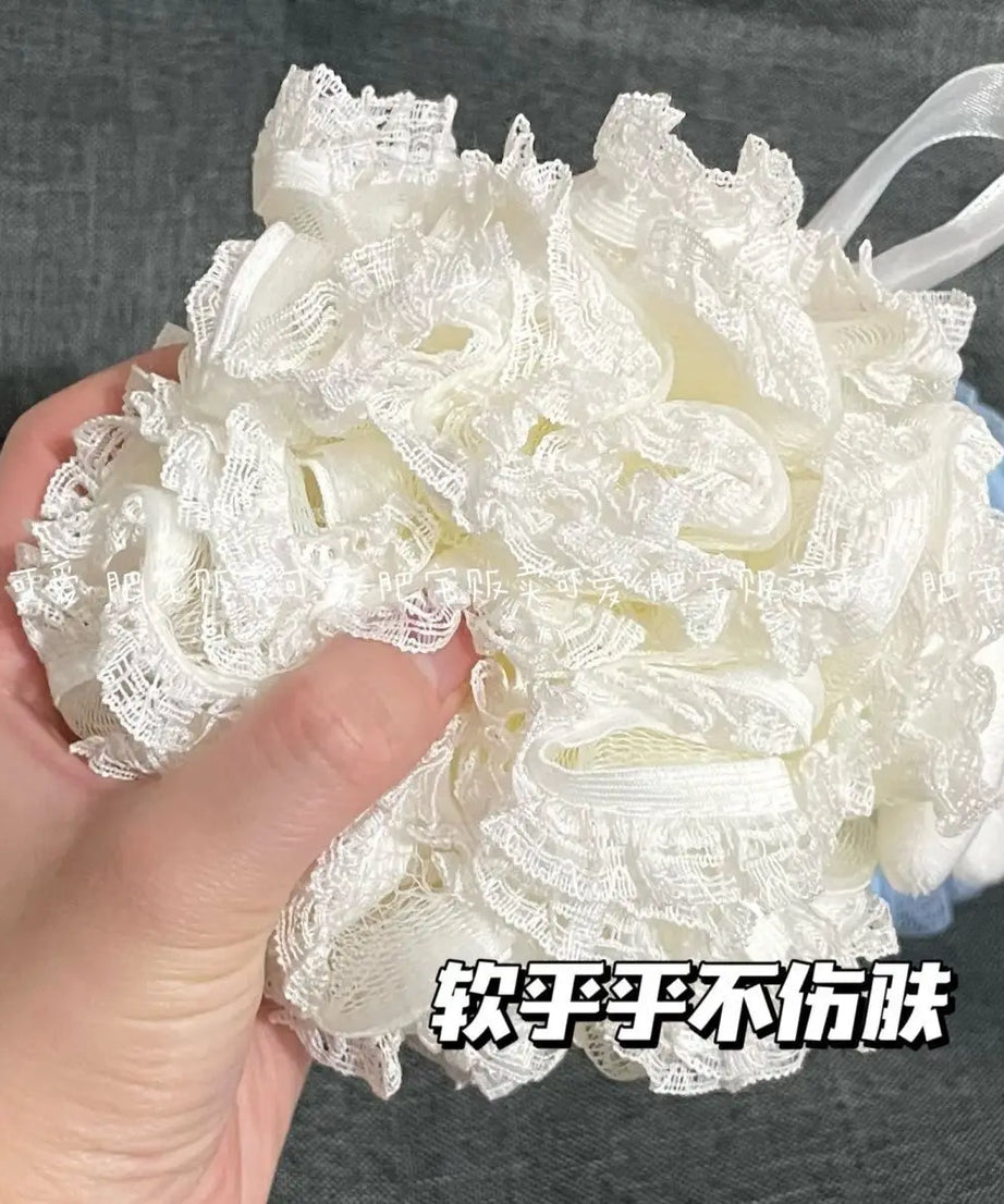 Sanrio Jade Dog Large Bath Ball Lace Cute Girl Bath Bubble Ball Back Rubbing Bath Artifact