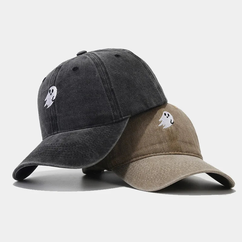 Four Seasons Cotton Ghost Embroidery Casquette Baseball Cap Adjustable Outdoor Snapback Hats for Men and Women 201