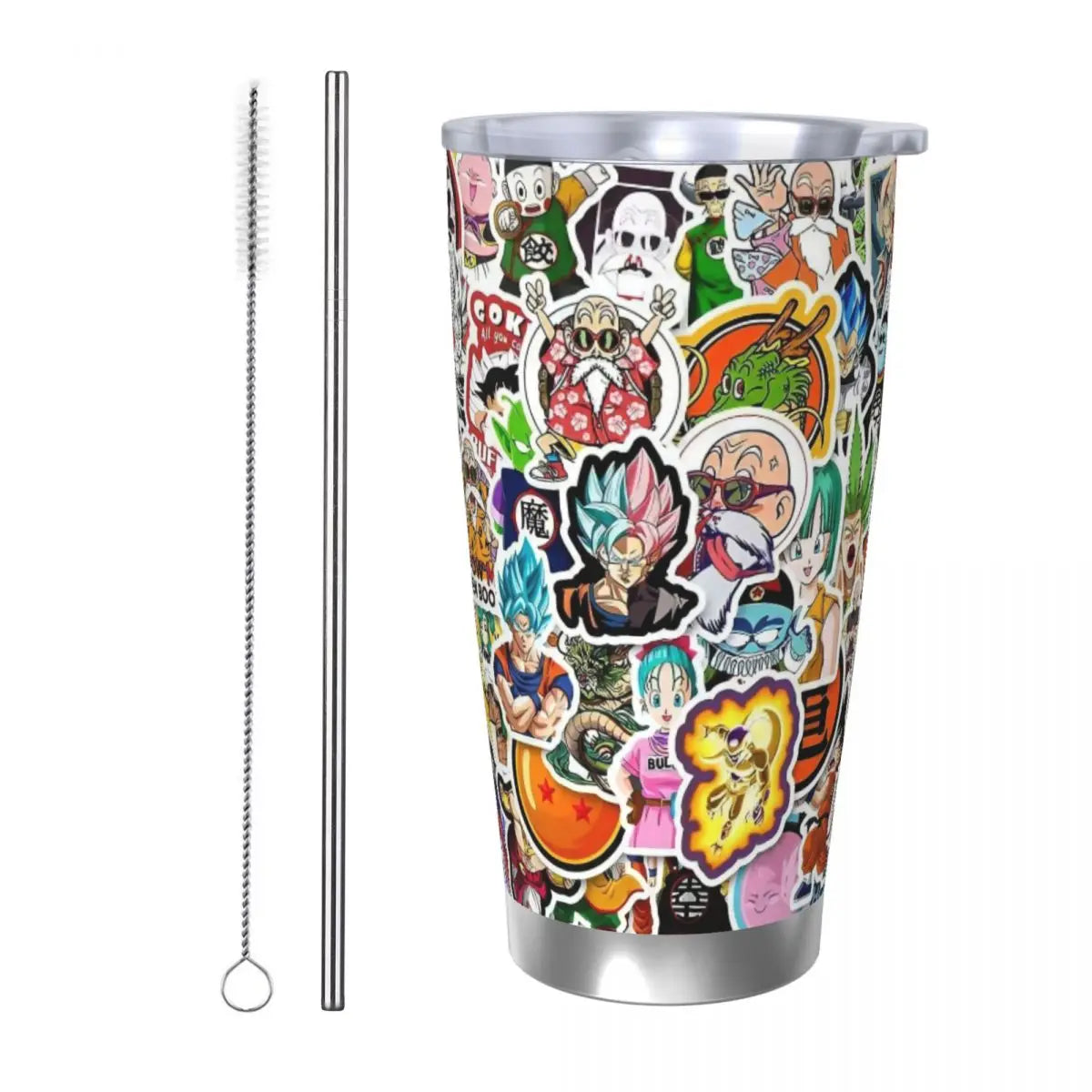 Son Goku & Vegeta DBZ Stainless Steel Tumbler – Double Wall Hot & Cold Cup with Straw