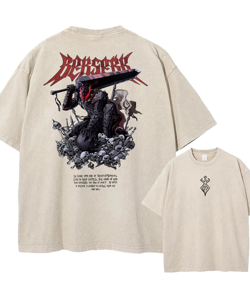 Berserk Anime Vintage Graphic T-Shirt – Harajuku Cotton Tee for Men & Women
