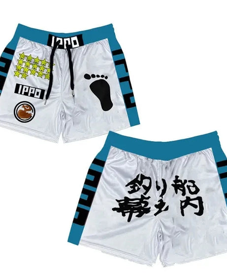 Hajime no Ippo Quick-Dry Gym Shorts – Anime Sportswear for Fitness & Casual Wear