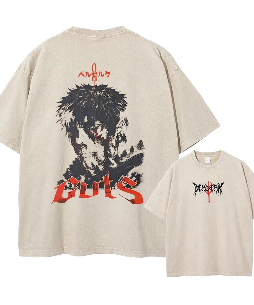 Berserk Anime Vintage Graphic T-Shirt – Harajuku Cotton Tee for Men & Women