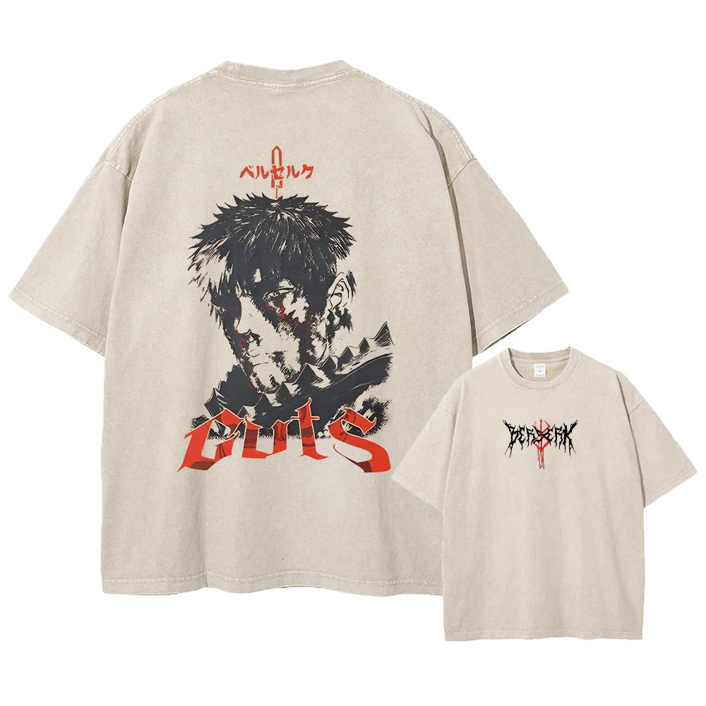 Berserk Anime Vintage Graphic T-Shirt – Harajuku Cotton Tee for Men & Women