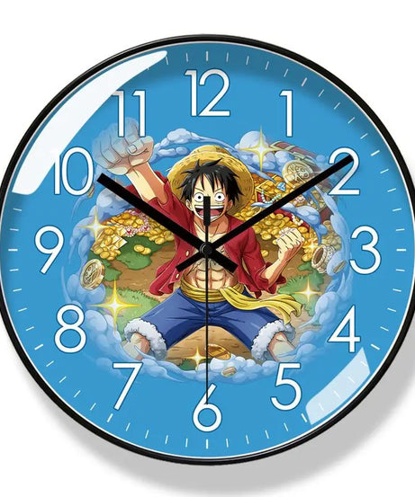 One Piece Wall Clock – Luffy, Zoro & Chopper Silent Quartz Anime Home Decor