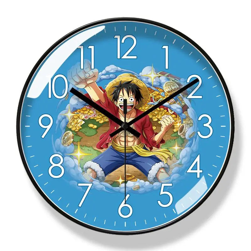 One Piece Wall Clock – Luffy, Zoro & Chopper Silent Quartz Anime Home Decor