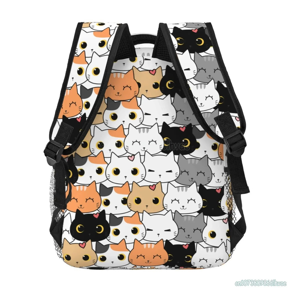 Neko Atsume Backpack — Cute Cat Print School Bag 5