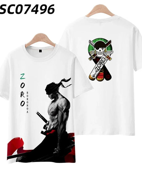Anime Summer ONE PIECE T-Shirt Luffy Zoro 3D Print Clothes Female Male Fashion T Shirts Short Sleeves Casual Tops
