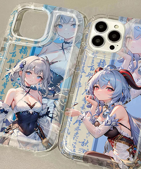 Genshin Impact Kamisato Ayaka Case for iPhone 15 14 13 12 11 Pro Max XR XS X 8 7 6 6S Plus SE 2020 Shockproof Transparent Cover