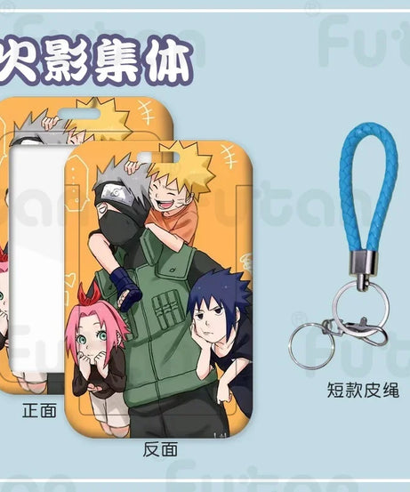 Naruto Kakashi Card Holder Men and Women ID Card Holder Purse Credit CardHolder Business Card Set KeyChain Passport Holder