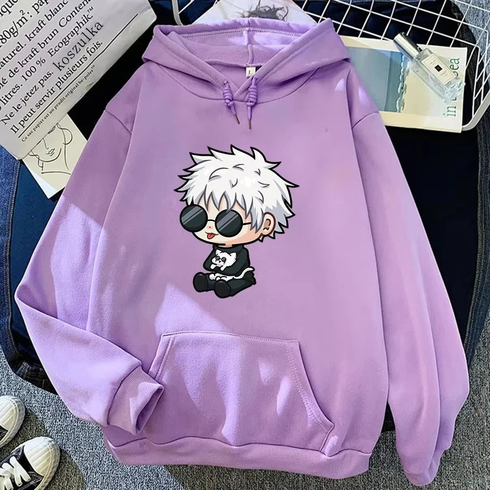 Anime Jujutsu Kaisen Gojo Satoru Cute Chibi Hoodie – Unisex Oversized Graphic Sweatshirt 4