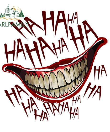 EARLFAMILY 13cm For Scary Devil Tooth Helmet Car Stickers RV JDM Motorcycle Decal Waterproof Camper Van Funny Car Accessories