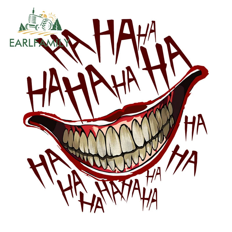 EARLFAMILY 13cm For Scary Devil Tooth Helmet Car Stickers RV JDM Motorcycle Decal Waterproof Camper Van Funny Car Accessories