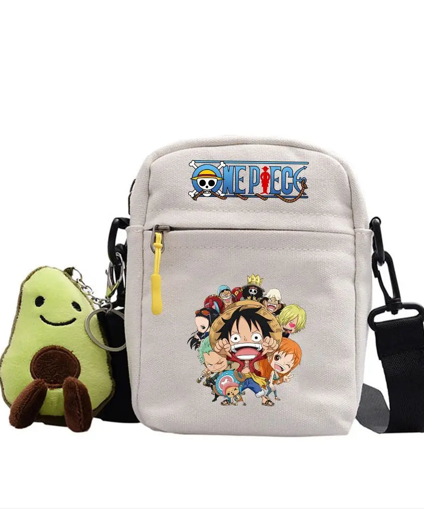 One Piece Shoulder Bag Anime Personality Creative Children's Print Crossbody Bag, Student Canvas Bag Holiday Gift