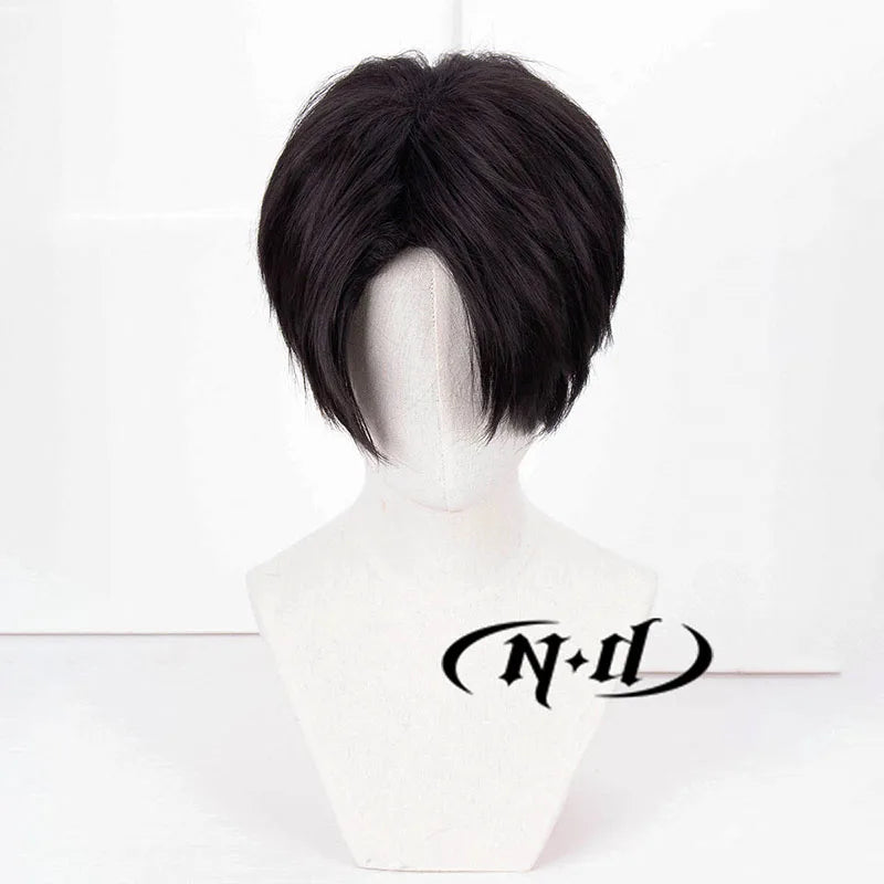 Attack on Titan Levi Ackerman Cosplay Wig – Short Black Heat-Resistant Synthetic Hair 2