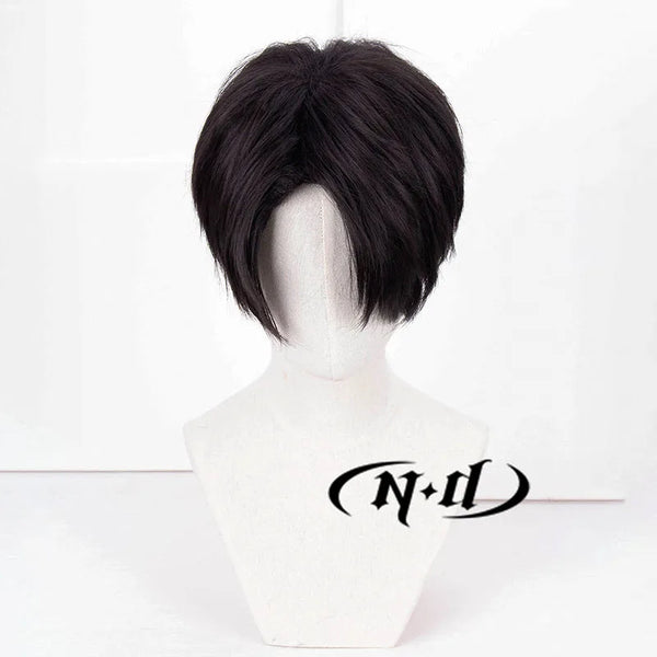 Attack on Titan Levi Ackerman Cosplay Wig – Short Black Heat-Resistant Synthetic Hair