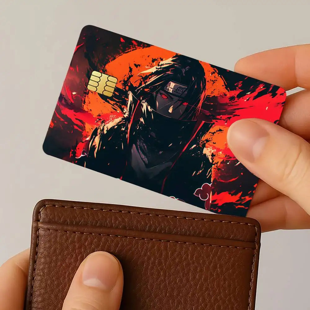 Uchiha Itachi Anime Credit Card Sticker & Bus Pass Skin – 4PCS Waterproof Decal Set 4