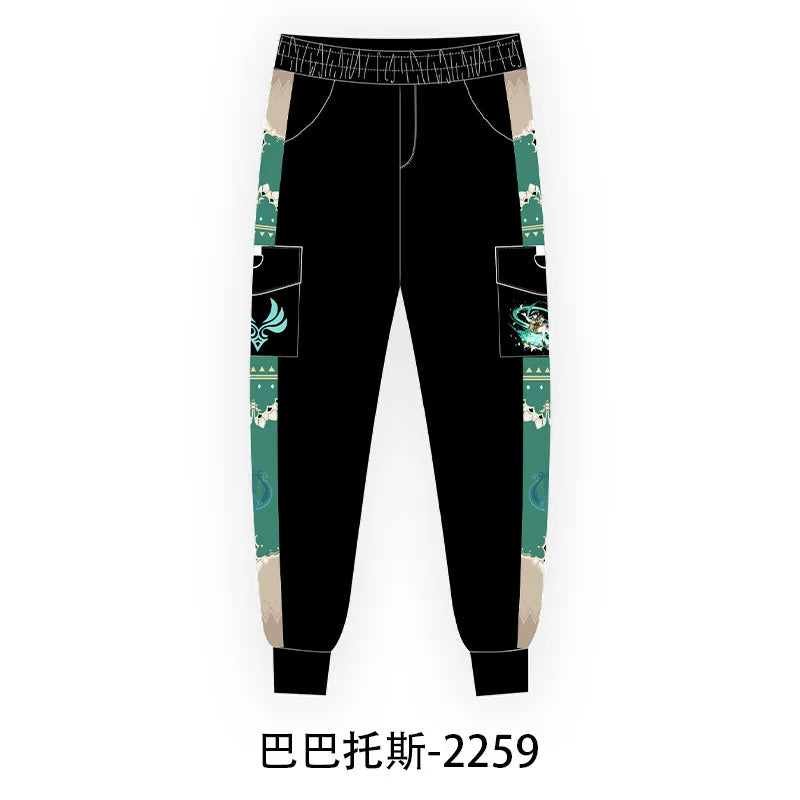 New Genshin Impact Cyno Xiao Zhongli Hu Tao Wanderer Kaedehara Kazuha Cosplay Costume Jogger Trouser Sport Gym Pants Tracksuit