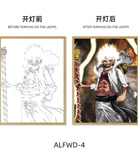 Sun God Nika Luffy Light-Up Frame – One Piece LED Desktop Decor