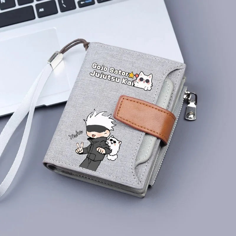 Anime Jujutsu Kaisen Gojo Satoru Folding Wallet – Bifold Card Holder & Coin Purse 6