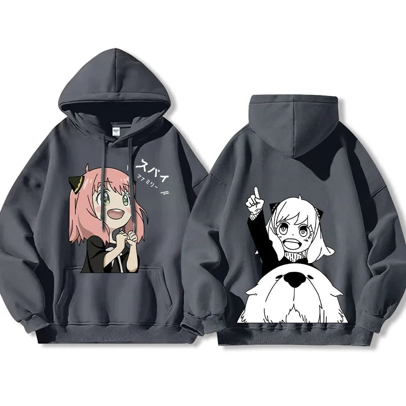 Spy x Family Anya & Bond Graphic Fleece Hoodie Harajuku Streetwear 4