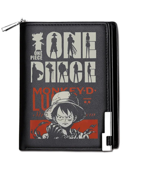 One Piece Luffy Ace Anime Peripheral Zipper PU Wallet Handsome Personality Boy Print Coin Purse Short Card Pack Gift Wholesale