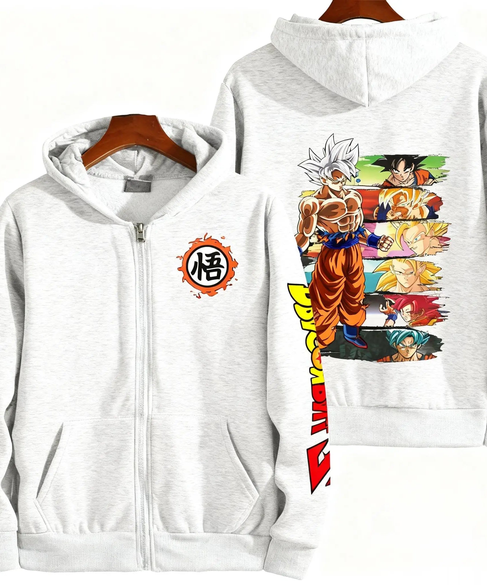 Unisex Oversized Dragon Ball Goku Anime Zipper Hoodie Men Women Casual Streetwear Sweatshirt Jacket New Autumn Fashion Y2k Tops