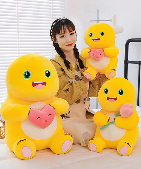 Kawaii Milk Dragon Stuffed Doll Plush Toy Cute Milk Dragon with Flower Soft Toy for Kids Birthday Xmas Gift for Girls and Friend