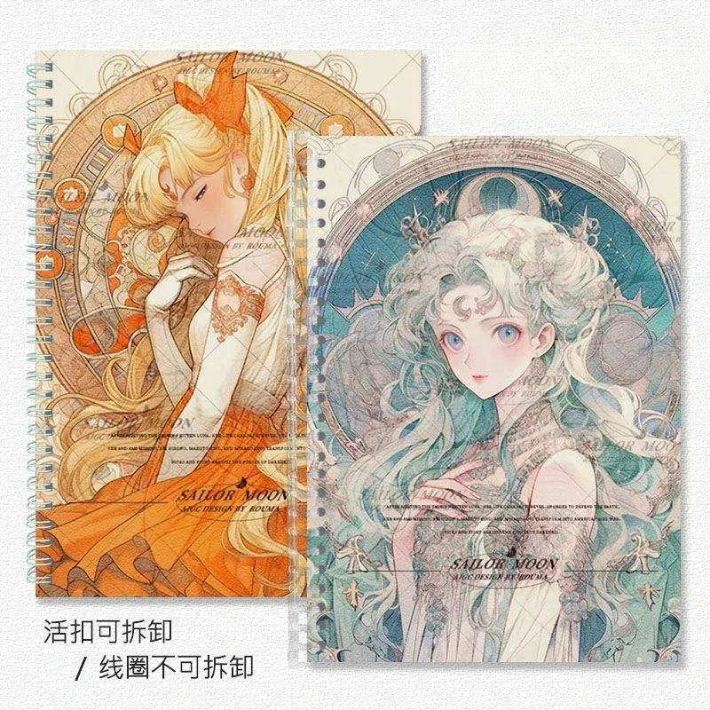 Sailor Moon print coil notebook horizontal line this grid book b5a5 hard shell cover creative anime birthday gift