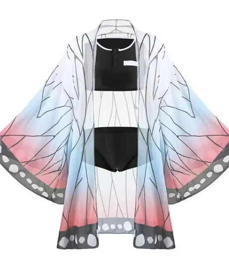 New Swimsuit Anime Demon Slayer Kochou Shinobu Kamado Cosplay Costume Kimono Agatsuma Zenitsu Sexy Bikini Beach Summer Halloween