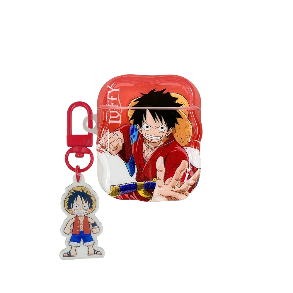 Cute One Piece Luffy Zoro Model Earphone Phone Case for Apple AirPods 1 2 3 Pro 4 Pro2 2nd Bluetooth headset headphone Cover