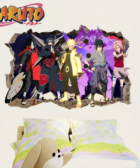 Naruto Wall Stickers, Personalized 3D Three-dimensional Adhesive Wall Stickers, Waterproof Glass Stickers, Decorative Paintings