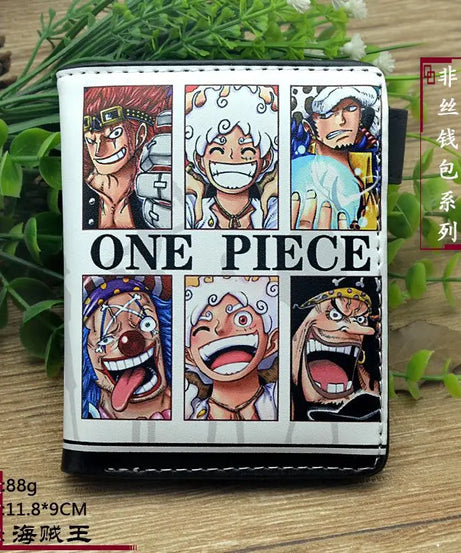 Anime One Piece Figure Wallet Luffy Purse Zoro Ace Bounty Order Skeleton Pattern Pu Kawaii Wallet Card Holder Purse
