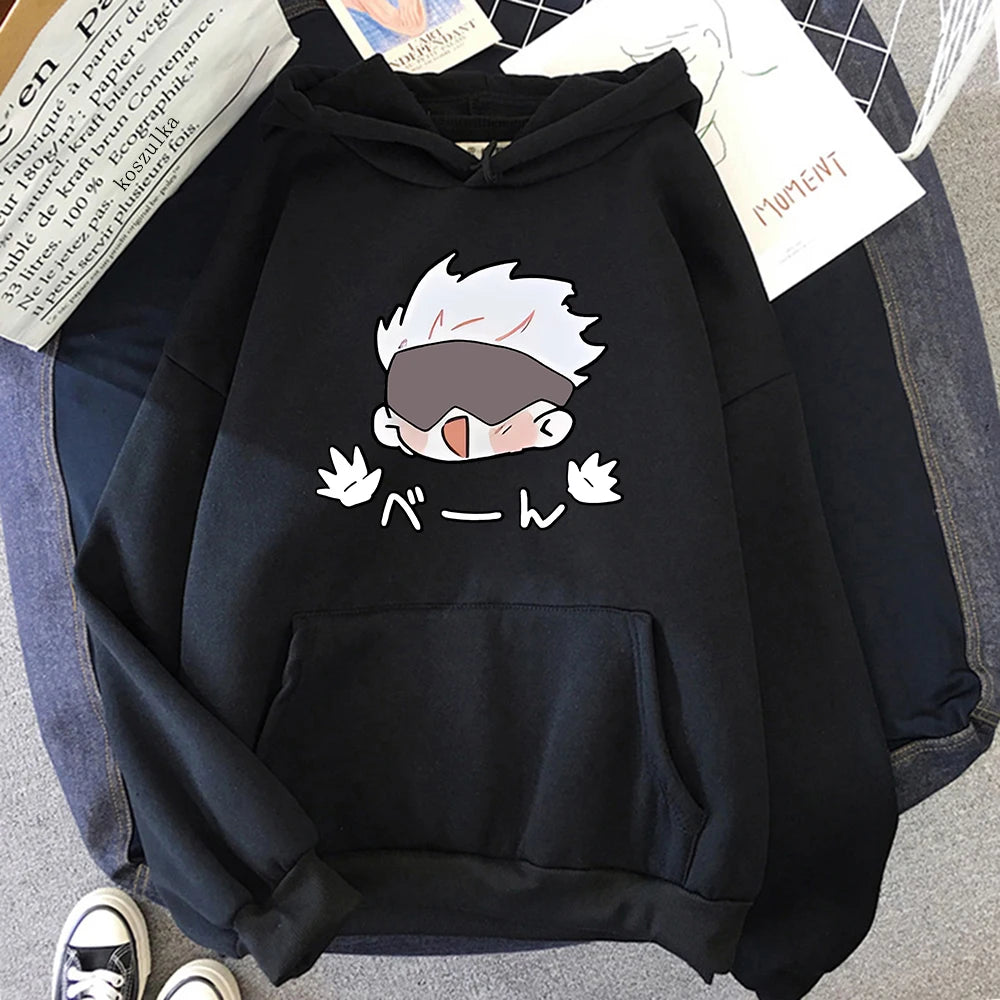 Jujutsu Kaisen Satoru Gojo Funny Kawaii Anime Graphic Hoodie – Harajuku Pullover Sweatshirt