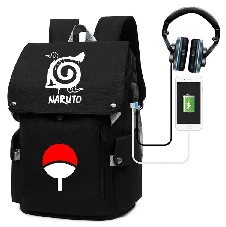 Naruto Anime Laptop Backpack – Large Capacity Travel & School Bag
