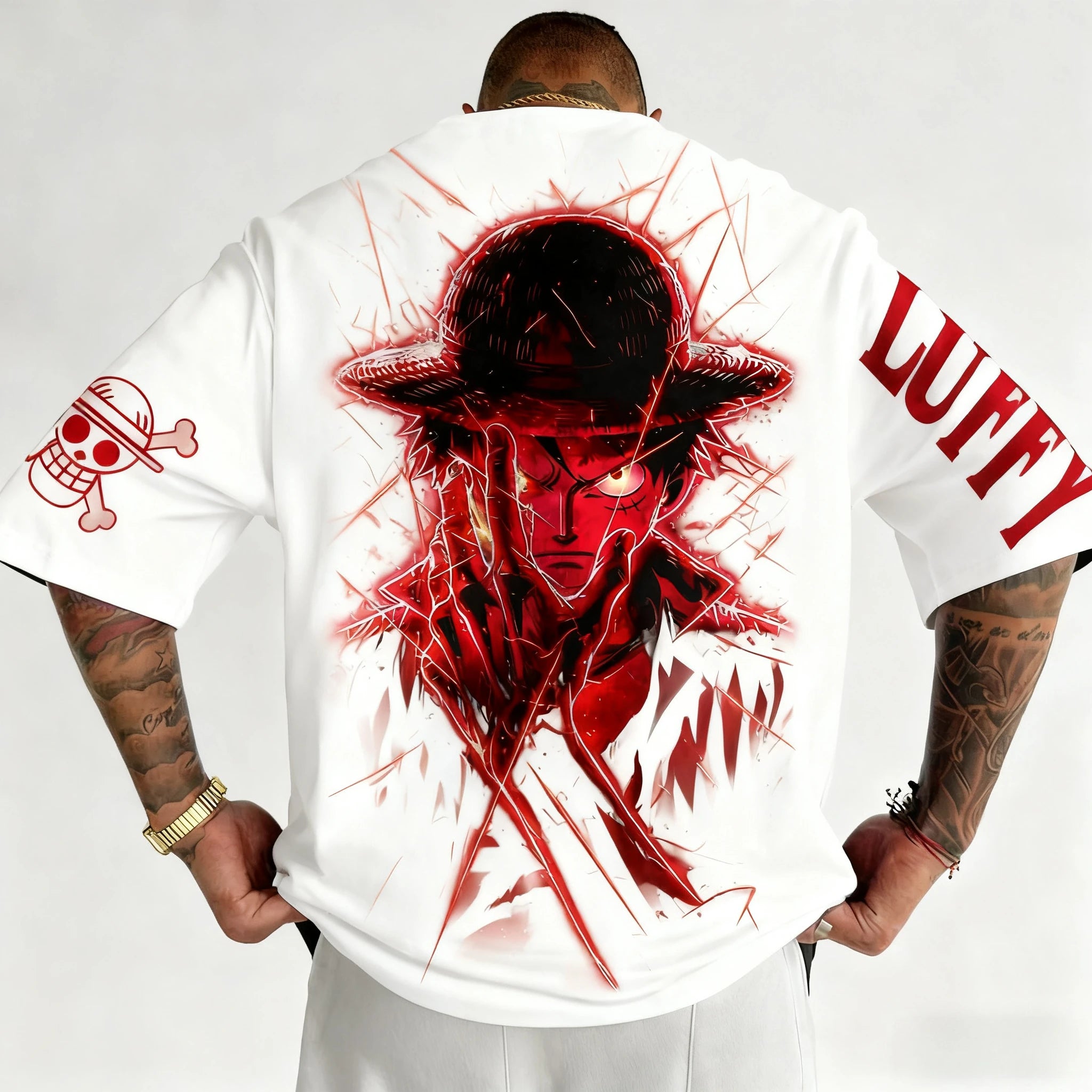 One Piece Luffy Anime Joint T-shirt Street Summer New Men's Harajuku Loose Casual Children's Parent Child Clothing Top