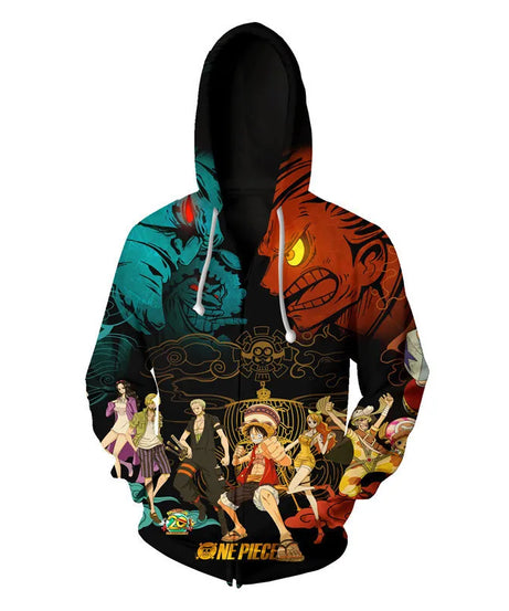 Anime One Piece Luffy Trafalgar D. Water Law Hoodie Cosplay Costume Long Sleeve Sweatshirt Sweater Zip Up Coat Jackets