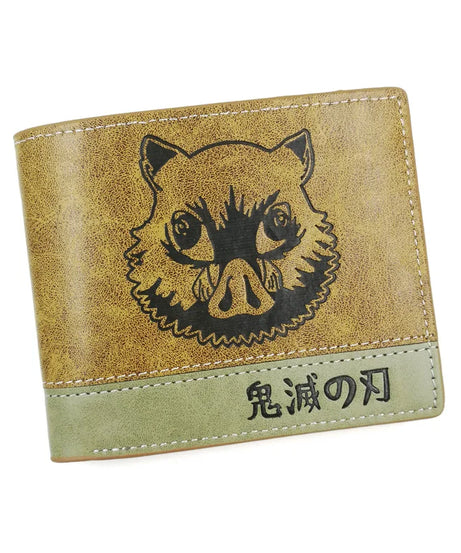 Anime demon slayer Man Bifold Wallets Khaki Card Holders Coin Purse