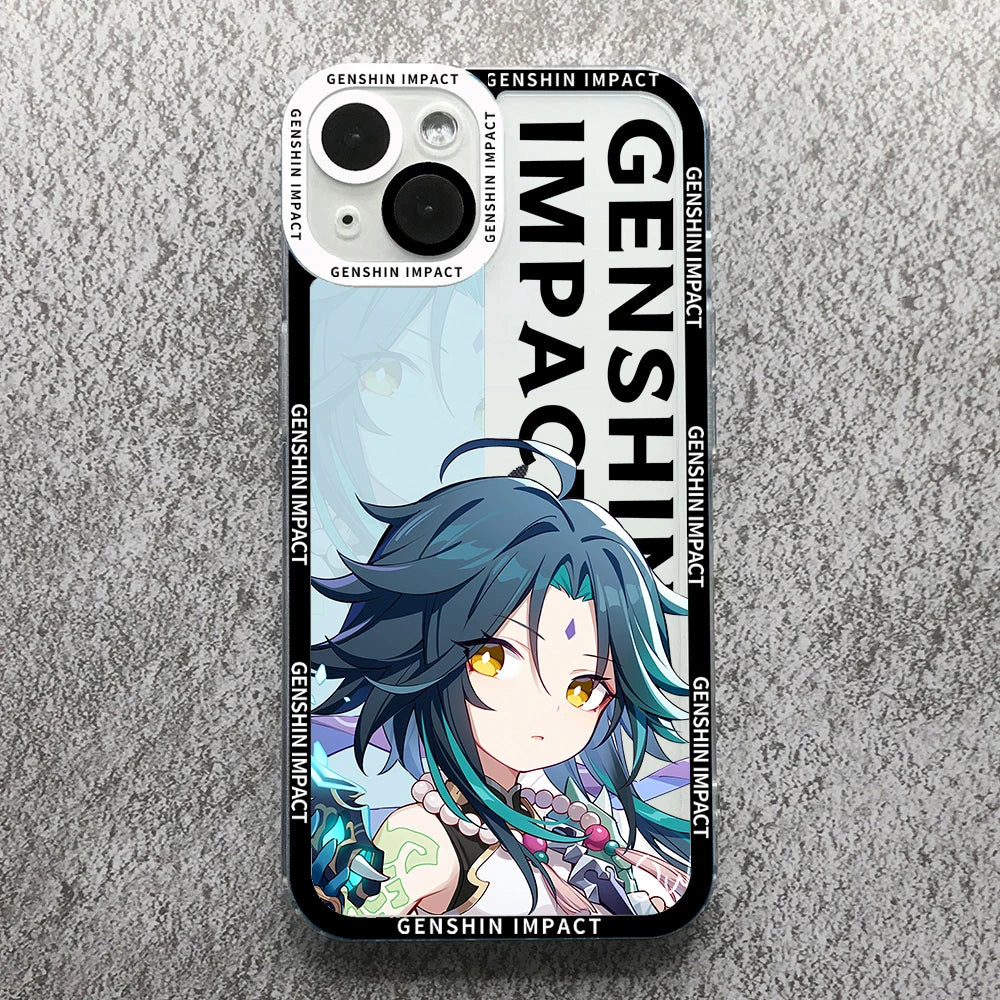 Anime Genshin Impact Anime Phone Case For Samsung S 20 21 22 23 PLUS S 23 24 ULTRA S21 FE Clear Soft Silicone TPU Cover