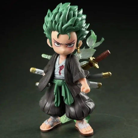 One Piece Anime Zoro Figure Ornaments Q Version Desktop Accessories Doll Model Holiday Gifts