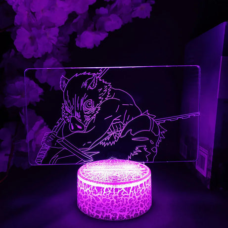 3d Anime Light Kimetsu No Yaiba Inosuke Hashibira Night Light Led Lamp Demon Slayer