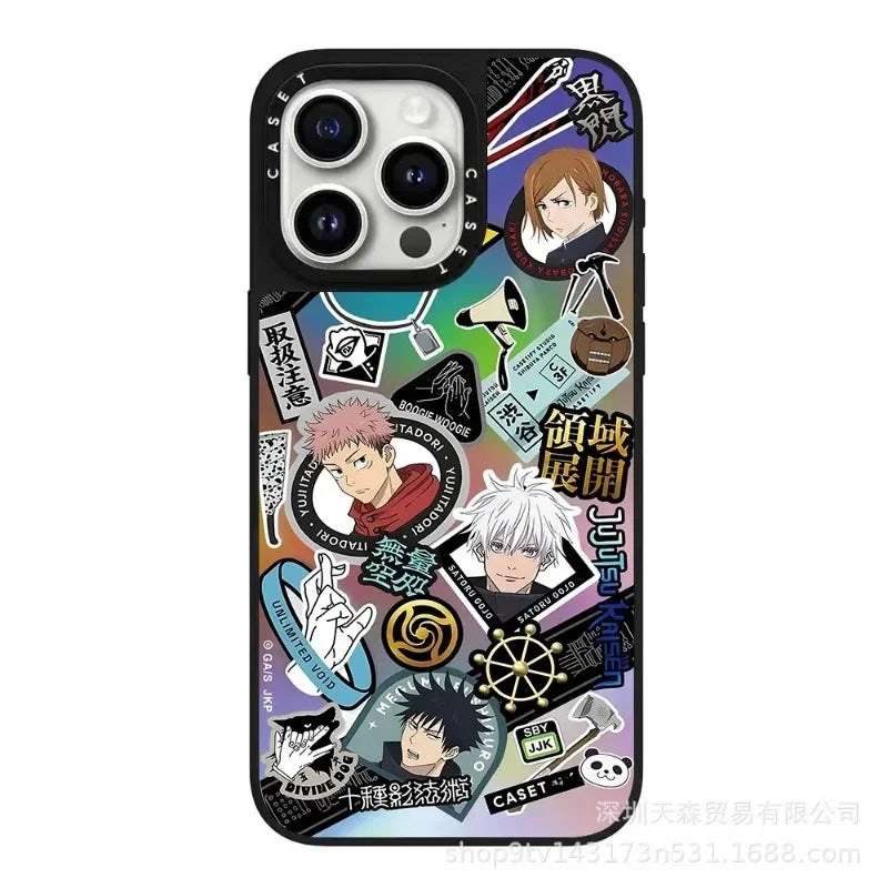 Jujutsu Kaisen Mirror Phone Case – Anti-Fall Anime iPhone 16 Pro Max
