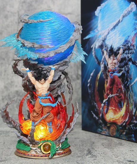 Hot Sales 23cm Anime Dragon Ball Goku Figure Super Spirit Bomb Son Goku Action Emit Light Figure Pvc Model Collection Model Gift