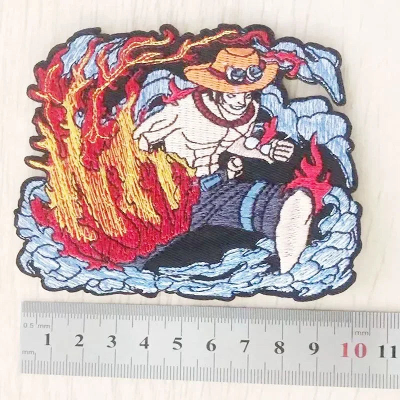 One Piece Luffy Animation Character Embroidery Ironing Cloth Sticker Fashion Clothes DIY Hole Patch Cloth Sticker