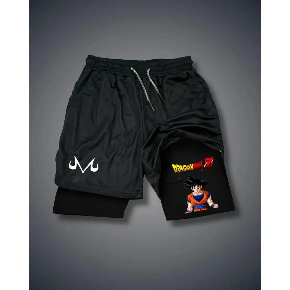 Retro Dragon Ball Shorts Wukong Art Official Men's Quick Drying Pants Summer Fashion Sports Double Layer Pants Y2K
