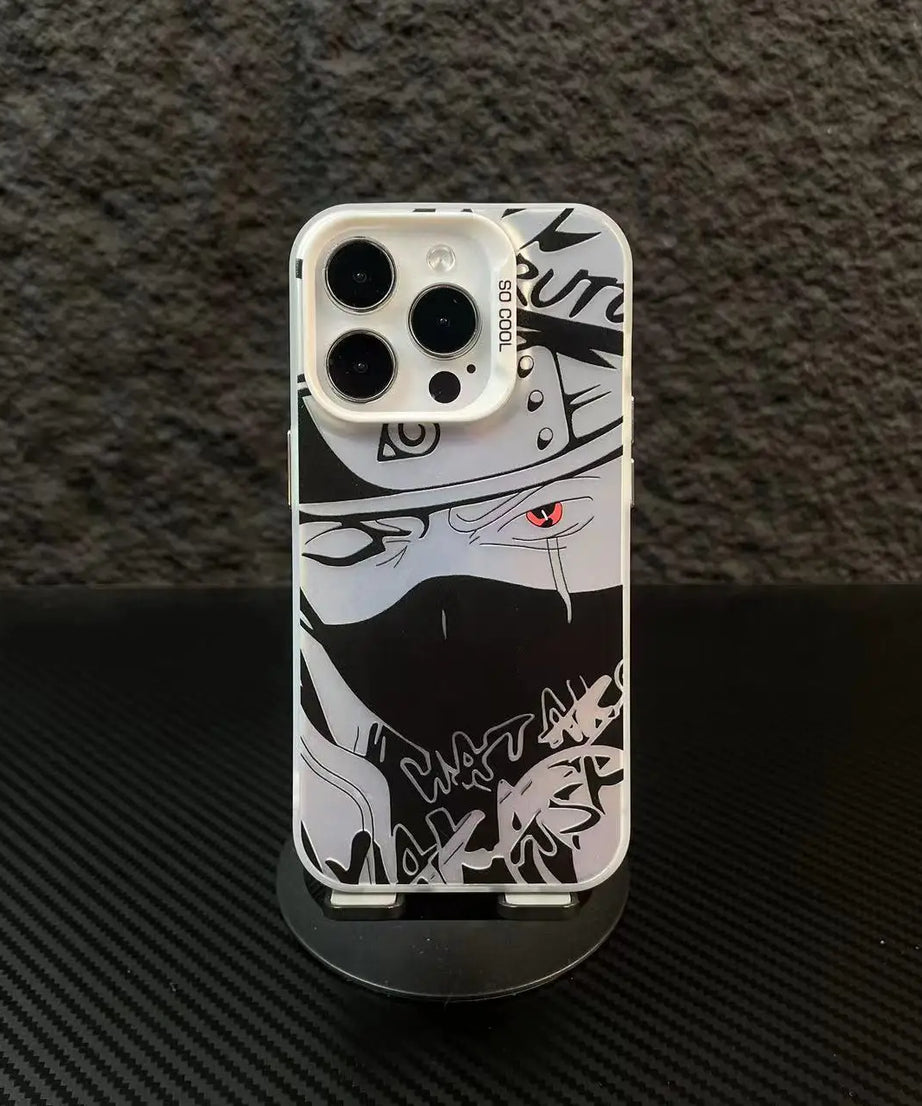 Naruto Anime Laser Case – Sasuke, Itachi & Kakashi 3D Shockproof iPhone 11–16 Pro Max
