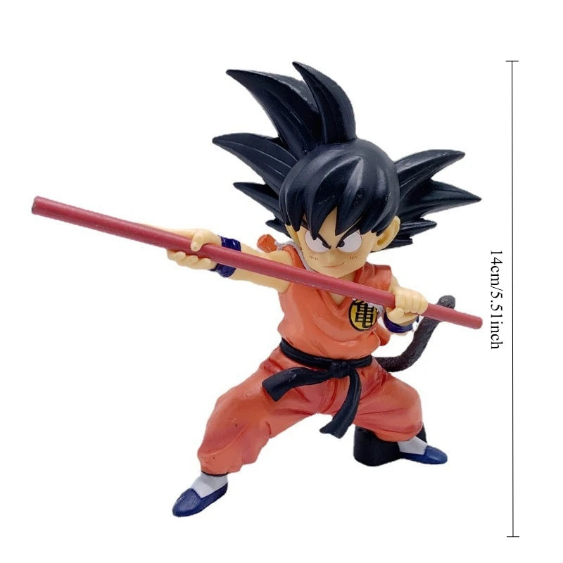 Anime Dragon Ball Figure Childhood Son Goku Action Figure PVC Model Toy Statue Doll Collection Desktop Decoration Kids Gift 14cm
