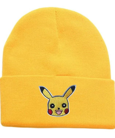 Pokemon Unisex Cotton Embroidered Beanies Casual Hats Knitted Winter Hat Hard Hip Hop Skull Bonnet Hat For Women Men