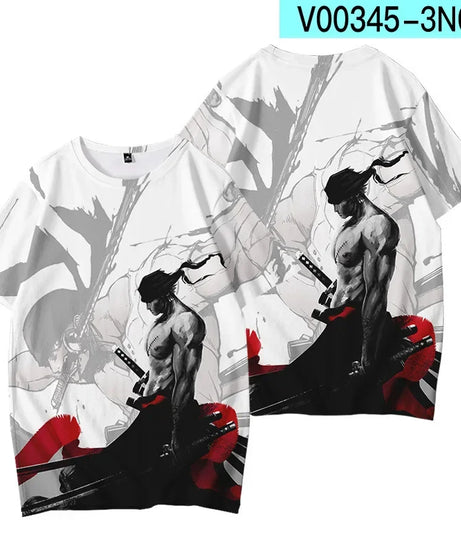Anime Summer ONE PIECE T-Shirt Luffy Zoro 3D Print Clothes Female Male Fashion T Shirts Short Sleeves Casual Tops